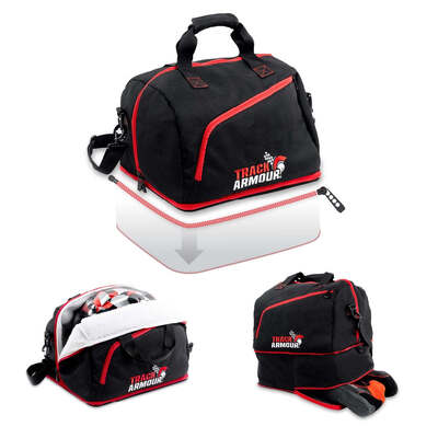 Quality  Helmet Bag with Extendable Shoe Compartment | Fleece Lined 600D Oxford Track & Motorcycle Gear Bag factory