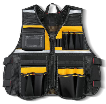Reflective Work Vest Multifunctional Construction Vest Mesh Breathable Construction Safety Armor Tool Vest