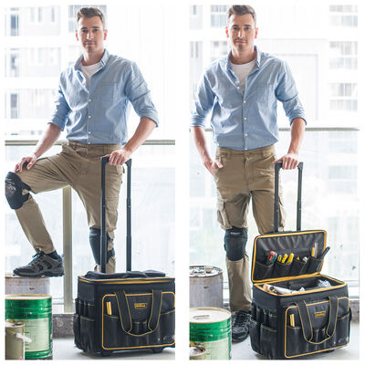 Waterproof 1200D Polyester Carpenter Electricians Wheel Case Work Heavy Duty Tool Bag Trolley