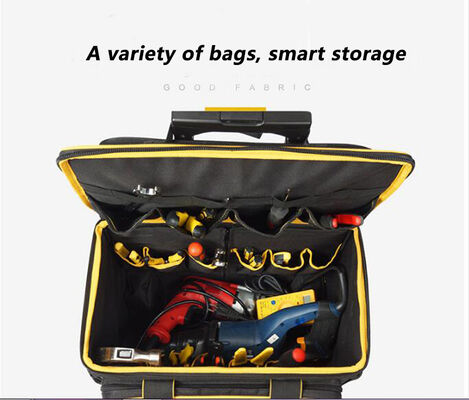 Waterproof 1200D Polyester Carpenter Electricians Wheel Case Work Heavy Duty Tool Bag Trolley