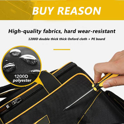 Waterproof 1200D Polyester Carpenter Electricians Wheel Case Work Heavy Duty Tool Bag Trolley