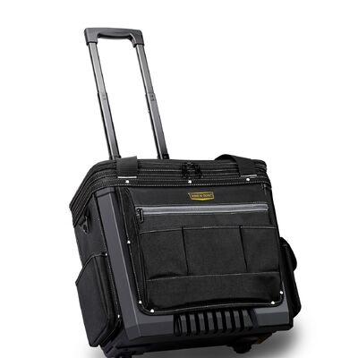 Heavy Duty Rolling Tool Bag 1680D Waterproof Oxford Professional Trolley with Sturdy Wheels for Electricians