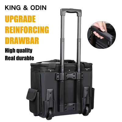 Heavy Duty Rolling Tool Bag 1680D Waterproof Oxford Professional Trolley with Sturdy Wheels for Electricians