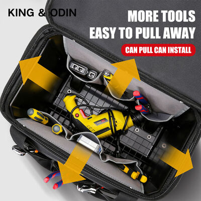 Heavy Duty Rolling Tool Bag 1680D Waterproof Oxford Professional Trolley with Sturdy Wheels for Electricians