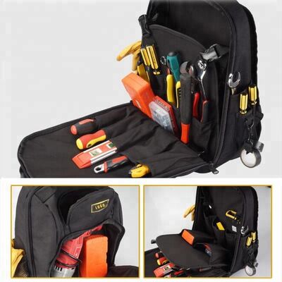 Professional Custom Logo Large Capacity 1680D Tool Bag Tools Backpack Bag