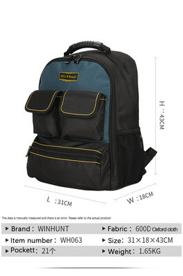 Multifunctional Water Resistant Laptop Electrician Backpack Tool Bag for Tools Storage