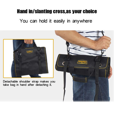 Customized Organizer Zipper Pocket Spanner Car Detailing Storage Rolling Electrician Tool Bag