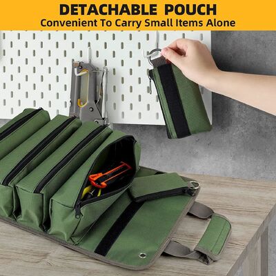 Tool Bag, Tool Roll up Bag, Heavy Duty Tool Organizer for Men Women,Green  Portable Roll up Tool Bag ,  Rolling Tool Bag