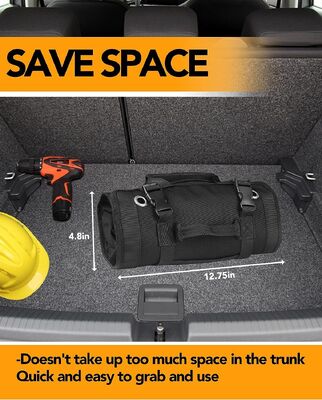 Rolling Tool Bag with 2 Detachable Pouches, Heavy Duty Roll up Tool Bag,Carpenter Tool Bag, Tool Roll Bag,rolling Tool Bag
