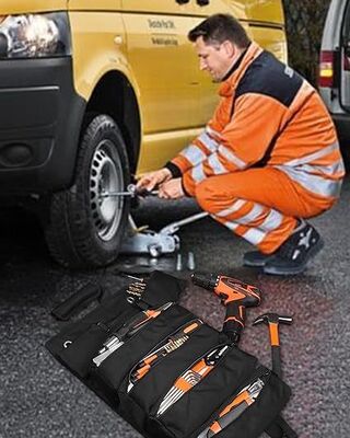 Rolling Tool Bag with 2 Detachable Pouches, Heavy Duty Roll up Tool Bag,Carpenter Tool Bag, Tool Roll Bag,rolling Tool Bag