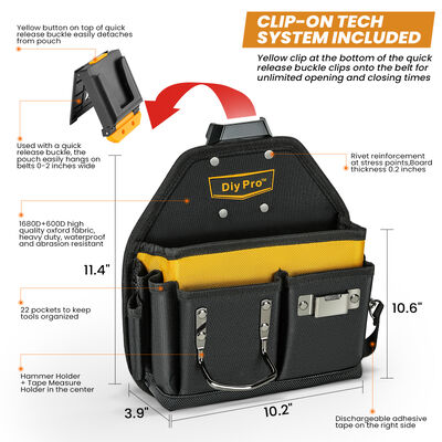 Multi Functional Repair Tool Waist Bag,  Clip-on Tech System  Electrition Tools Bag, Electrician Waist Bag