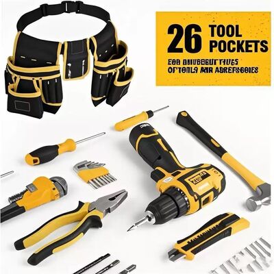 New Design Multi-Functional Double Tool Belt Bag Custom Made Carpenter Leather Tool Belt Waterproof  Reasonable Price OEM