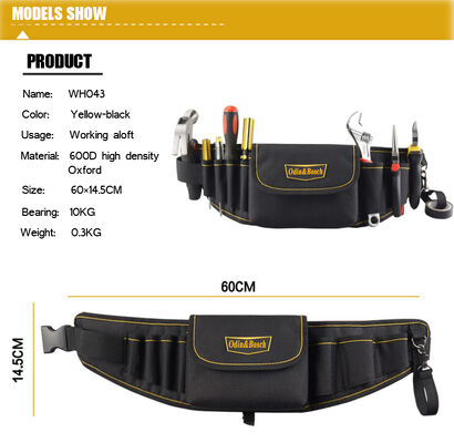 Men Utility Unique Bargains Release Buckle Electrician Waist Pocket Tools Belt Pouch Bag