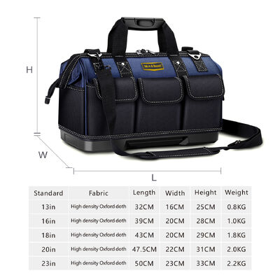 Heavy Duty Multi-Purpose Oxford Zipper Organize Storage Electrian Tool Bag Hanging Tool Bag Electrician With Hard Bottom