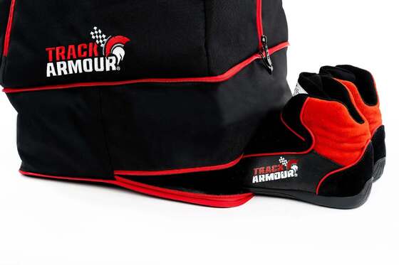Helmet Bag with Extendable Shoe Compartment | Fleece Lined 600D Oxford Track & Motorcycle Gear Bag