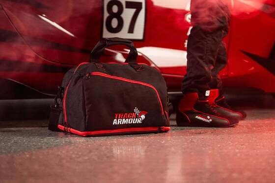 Helmet Bag with Extendable Shoe Compartment | Fleece Lined 600D Oxford Track & Motorcycle Gear Bag