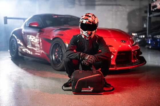 Helmet Bag with Extendable Shoe Compartment | Fleece Lined 600D Oxford Track & Motorcycle Gear Bag